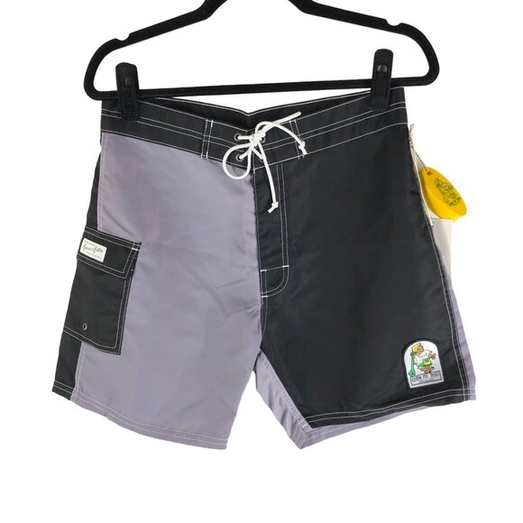 Katin Mens Waterman Trunk Surf Board Shorts Nylon Purple Black 34 - Picture 1 of 3